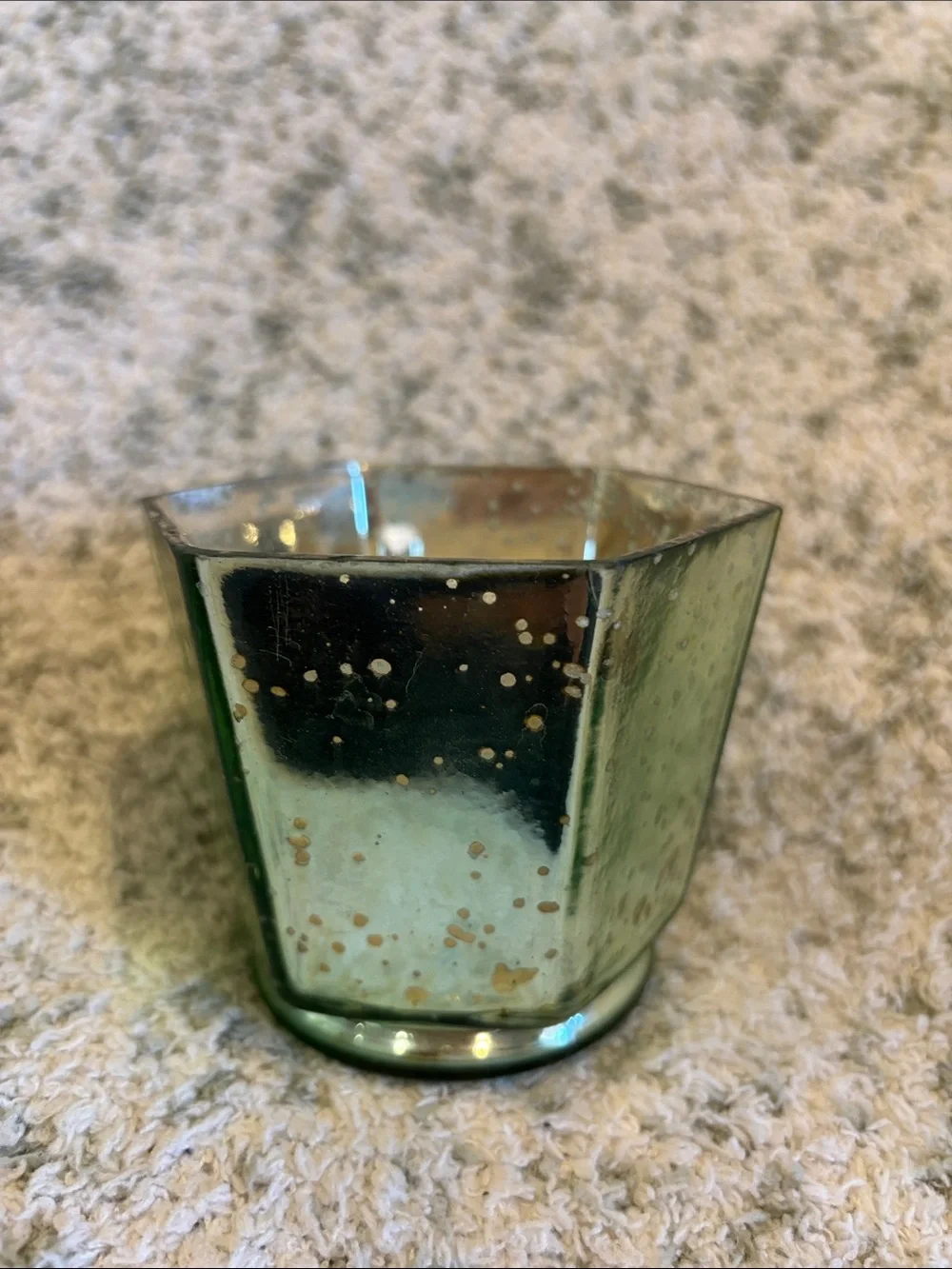Sage Green Mercury Glass Votive Candle Holder by Koyal NWT Pier One 3x3.5”